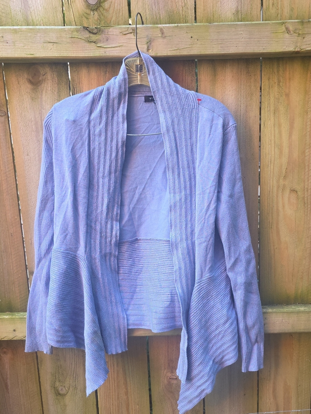 Verve Ami Lavender Open-Front Draped Cardigan